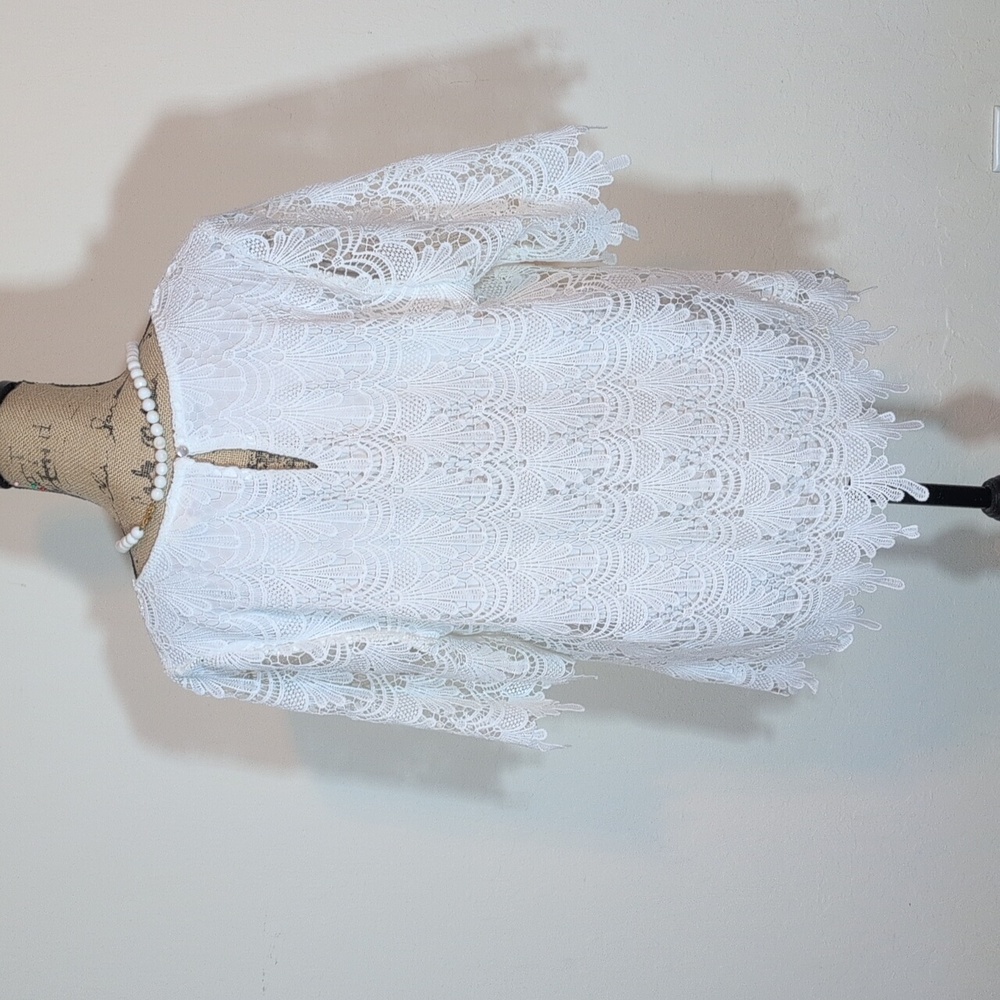 Adiva White Lace Blouse Size 1X - Picture 3 of 9